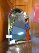 Small Lead Framed Mirror with Japanese Design