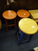Set of Three Painted Stool