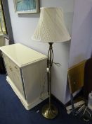 Polished Steel Effect Standard Lamp with Shade