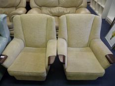 Pair of 1970's Armchairs with Teak Arms