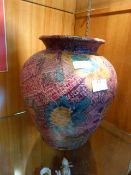 Floral Decorated Bulbous Vase