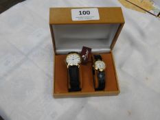 Two Pairs of Ladies & Gents Matching Wristwatches