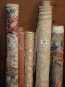 Five Rolls of Curtain Fabric Remnants (As Per Photograph)