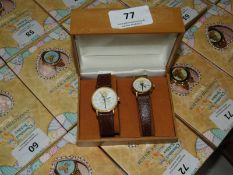 Two Pairs of Ladies & Gents Matching Wristwatches