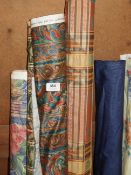 Five Rolls of Curtain Fabric Remnants (As Per Photograph)