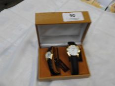 Two Pairs of Ladies & Gents Matching Wristwatches