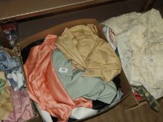 Box Containing Various Curtain and Fabric Samples