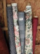 Five Rolls of Curtain Fabric Remnants (As Per Photograph)