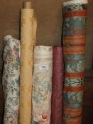 Five Rolls of Curtain Fabric Remnants (As Per Photograph)