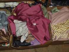 Box Containing Various Curtain and Fabric Samples