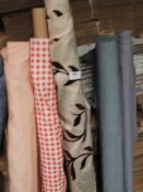 Five Rolls of Curtain Fabric Remnants (As Per Photograph)