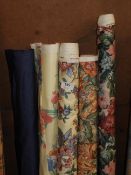 Five Rolls of Curtain Fabric Remnants (As Per Photograph)
