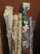 Five Rolls of Curtain Fabric Remnants (As Per Photograph)
