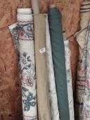 Five Rolls of Curtain Fabric Remnants (As Per Photograph)