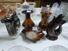 Decorative Brown Pottery and a Dish