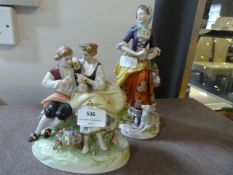 Two Continental Pottery Figurines