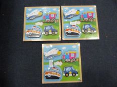 *Three Wooden Puzzles Set