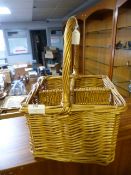 Four Bottle Cane Basket