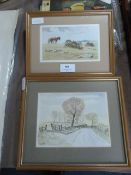 Small Lenmell Watercolour - Country Scene and a Pr