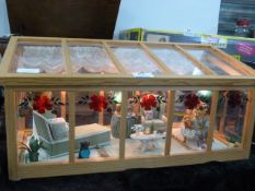 Dolls House Conservatory with Furniture and Lighti