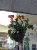 *Hanging Basket with Artificial Flowers