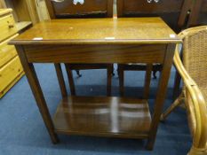 Oak Side Table with Shelf