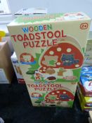 *Two Wooden Toadstool Puzzle Games