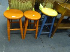 Three Painted Barstools