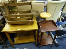 Fold Over Top Trolley Table, Magazine Rack, Side T