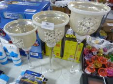 *Three Graduating Decorative Glass Candle Burners