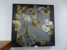 Canvas Print with Embossed Floral Decoration