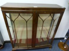 Mahogany Two Door Glazed Display Cabinet