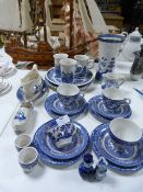 Blue & White Willow Patterned Tea and Dinner Ware