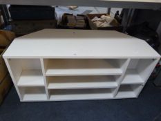 White Laminate TV Unit with Shelves