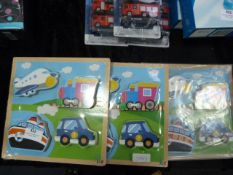 *Three Wooden Puzzle Sets