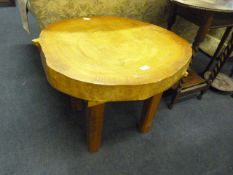 Solid Tree Stump Section Topped Occasional Table o