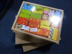*Three Wooden Building Block Sets
