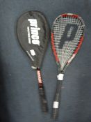Prince Squash Racket with Case and a Donnay Squash Racket