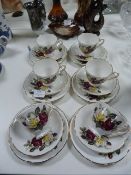 Royal Stafford Rose Patterned Teaware (Six Trios)