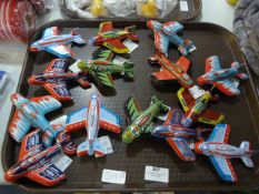 *Fourteen Tinplate Friction Aeroplanes