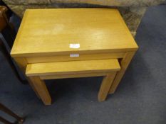 Light Oak nest of Two Tables