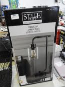 *Steel Table Lamp with Edison Bulb