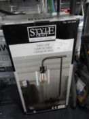 *Steel Table Lamp with Edison Bulb