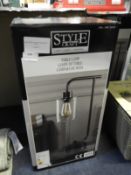 *Steel Table Lamp with Edison Bulb