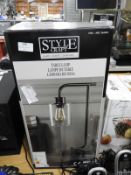 *Steel Table Lamp with Edison Bulb