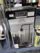 *Steel Table Lamp with Edison Bulb