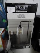 *Steel Table Lamp with Edison Bulb