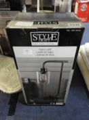 *Steel Table Lamp with Edison Bulb