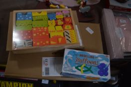 *Wooden Nativity Playset, Safari Building Blocks and Modeling Balloons