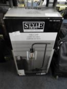 *Steel Table Lamp with Edison Bulb